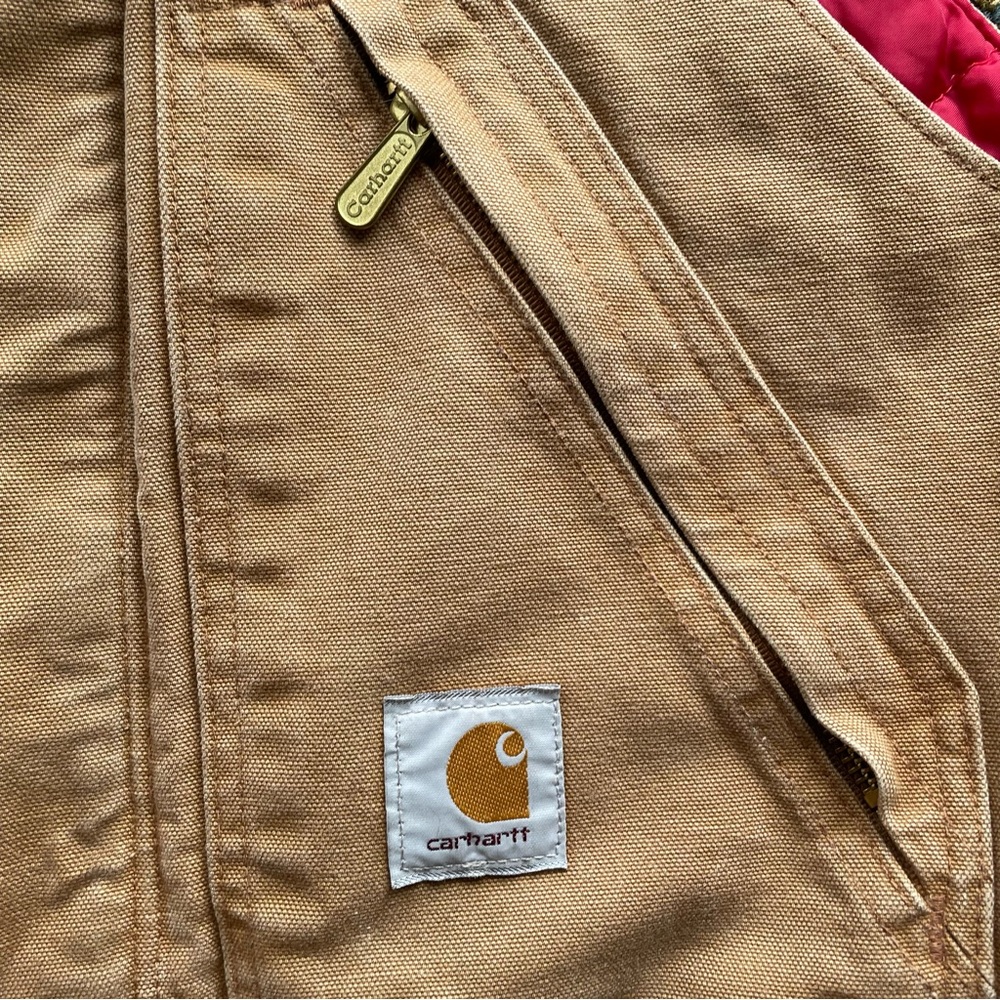 Carhartt Vintage Double Knee Insulated Cargo Work Overalls Distressed USA 38x34 - Picture 4 of 16